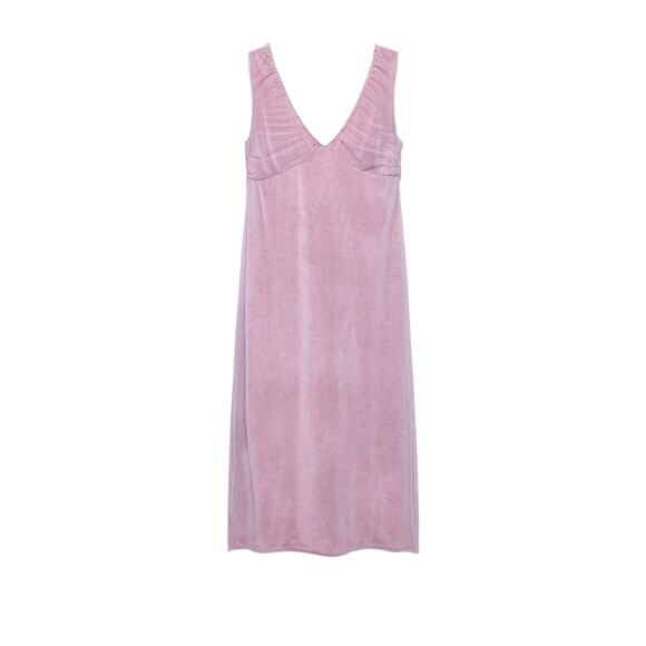 Zara Dresses & Skirts - NWT Zara Romantic Pink Velvet Tulle Midi Dress, Size XXS-XS